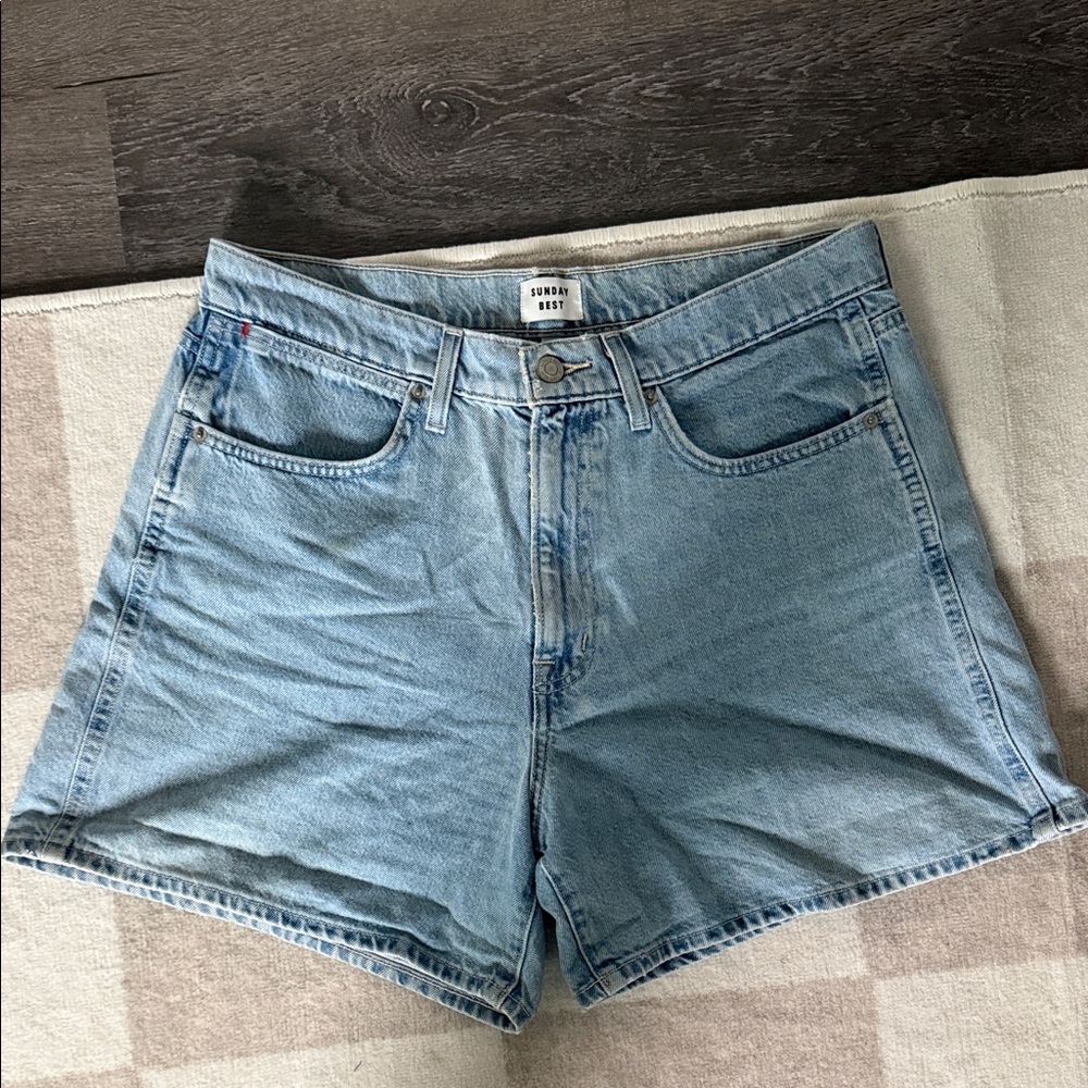 Sunday Best Light Wash High-Rise Denim Shorts